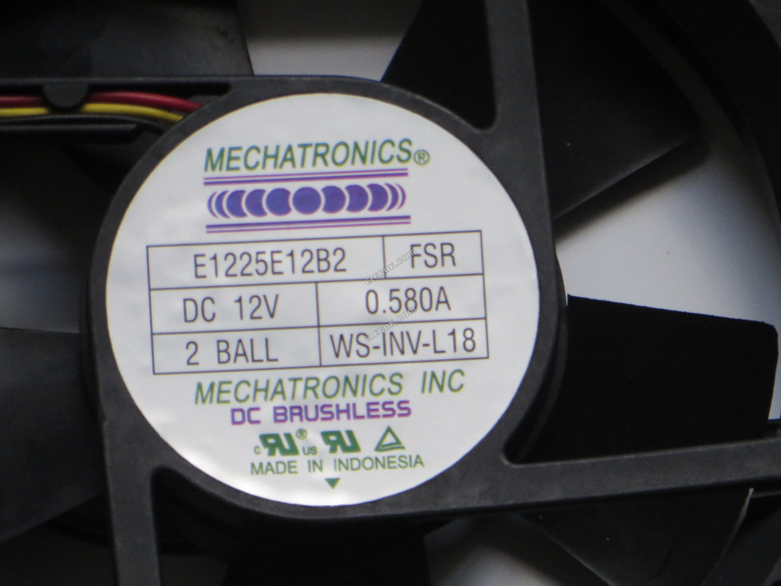 E1225E12B2-FSR WS-INV-L18 Mechatronics VENTILADOR AXIAL 120X25MM 12VDC 0.580A 3 Cable 