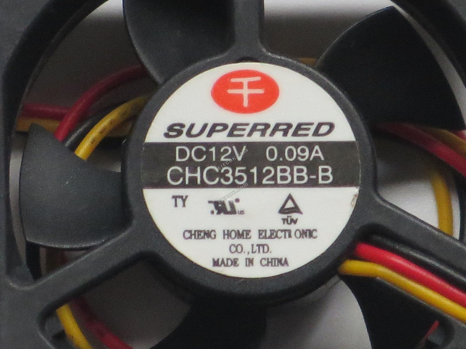 SUPERRED CHC3512BB-B 12V 0.09A 3wires cooling fan