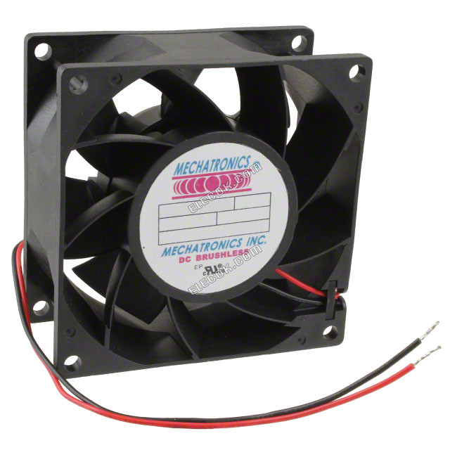 MQ8038E24B-FSR Mechatronics FAN AXIAL 80X38MM 24VDC 2 Wire Leads 