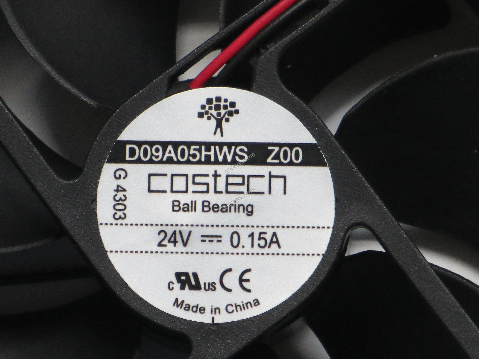 Costech D09A05HWSZ00 24V 0.15A 2wires Cooling Fan 