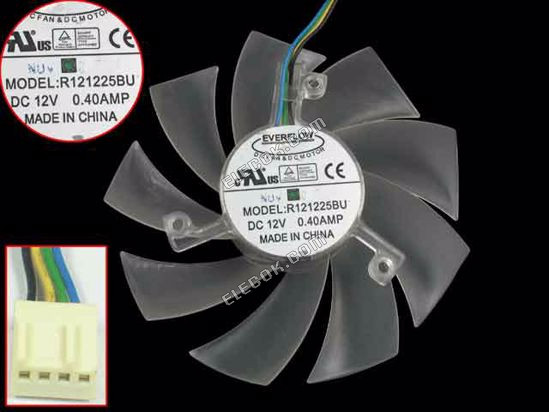 Everflow R121225BU 4W, DC 12V 0.4A 4-wire 