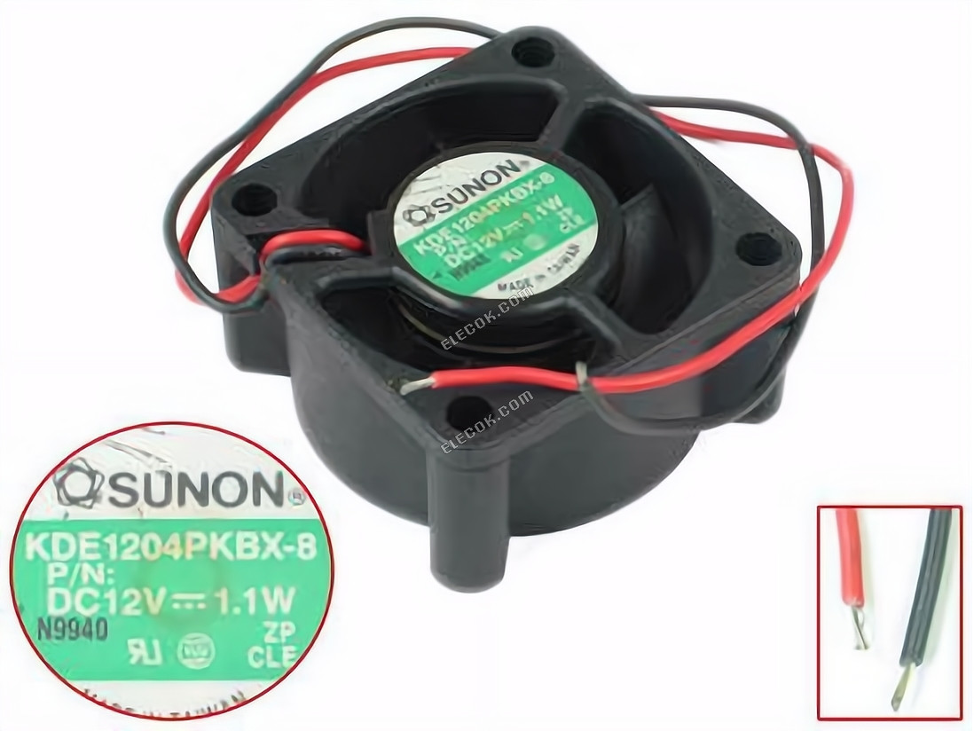 SUNON KDE1204PKBX-8 12V 1.1W 2wires Cooling Fan 