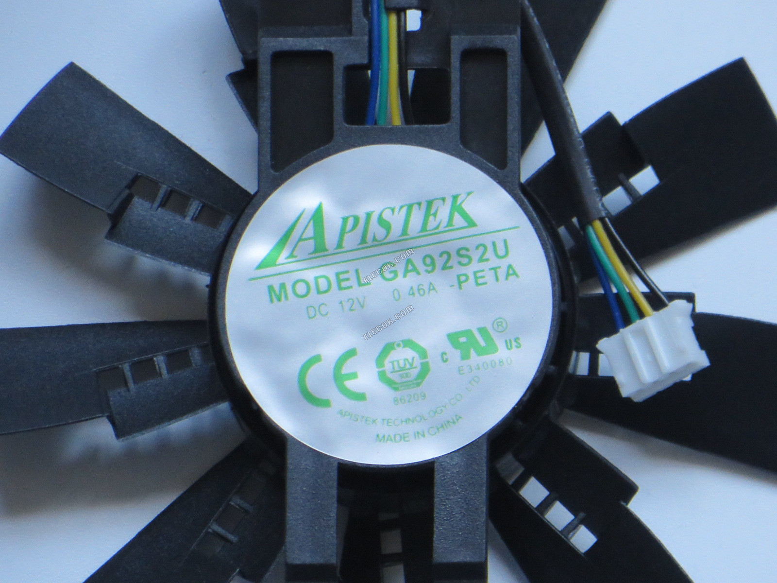 APISTEK GA92S2U 12V 0.46A 4-wire GPU Fan 