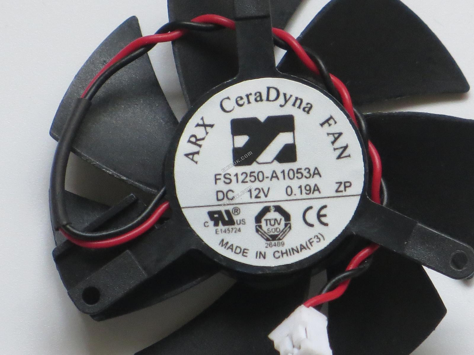 ARX FS1250-A1053A Serveur - Frameless / GPU Ventilateur DC 12V 0,19, 50x50x10mm, 2 fils 