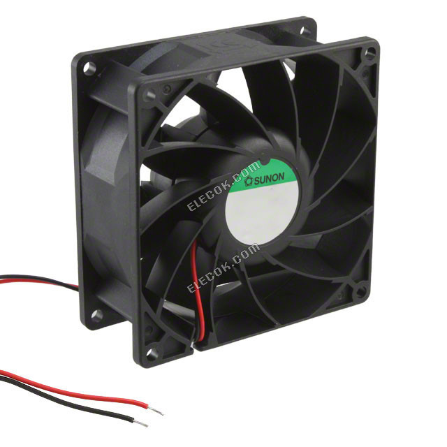 PMD1209PMB1-A. 2 .GN Sunon VENTILATEUR AXIAL 92X38MM 12VDC FIL 2 Fil Fils / Sorties 