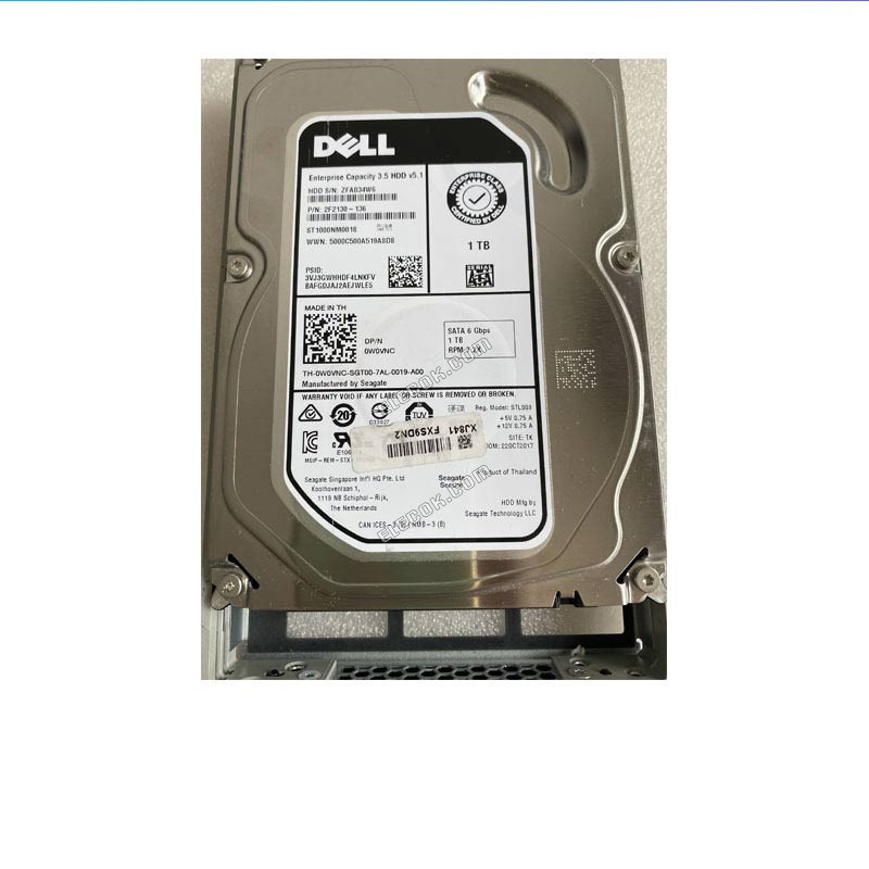 DELL 1T 1TB SATA Enterprise Hard Drive PN 0W0VNC Seagate ST1000NM0018