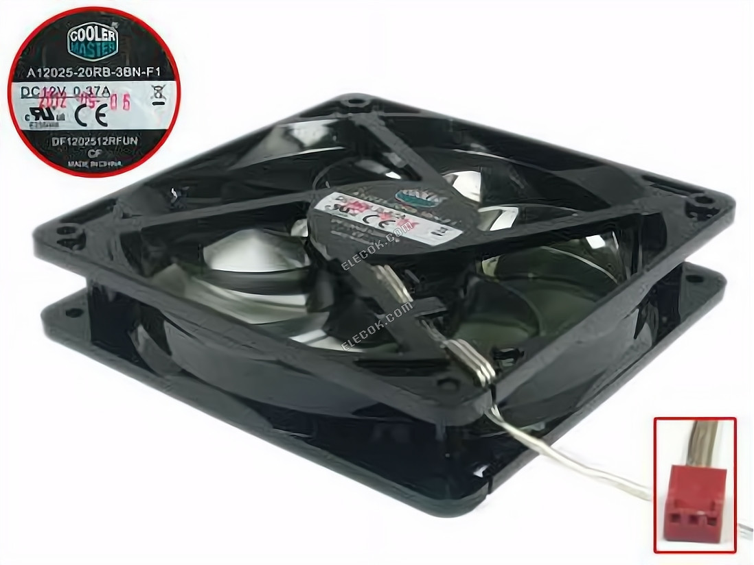 CoolerMaster A12025-20RB-3BN-F1 12V 0,37A 12cm 12025 3fios Ventilador 