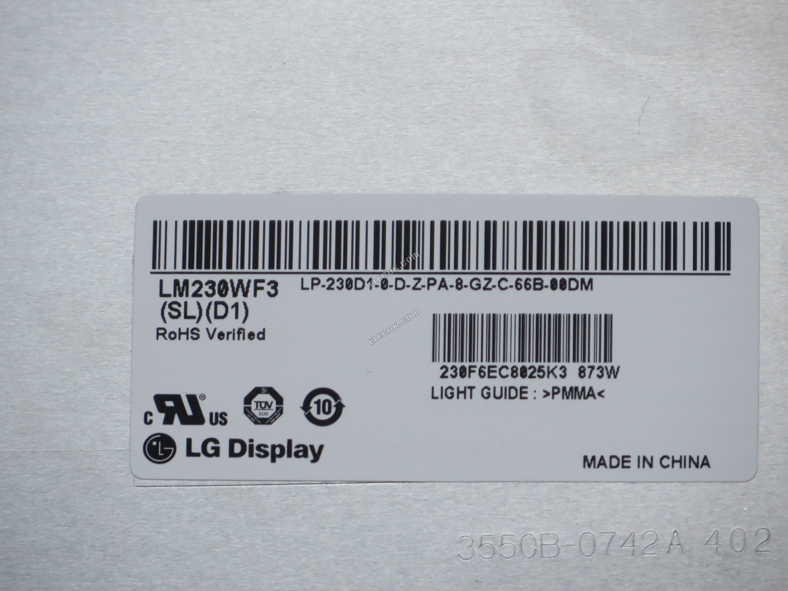 LM230WF3-SLD1 LG Display 23.0" a-Si TFT-LCD Panel Brugt 