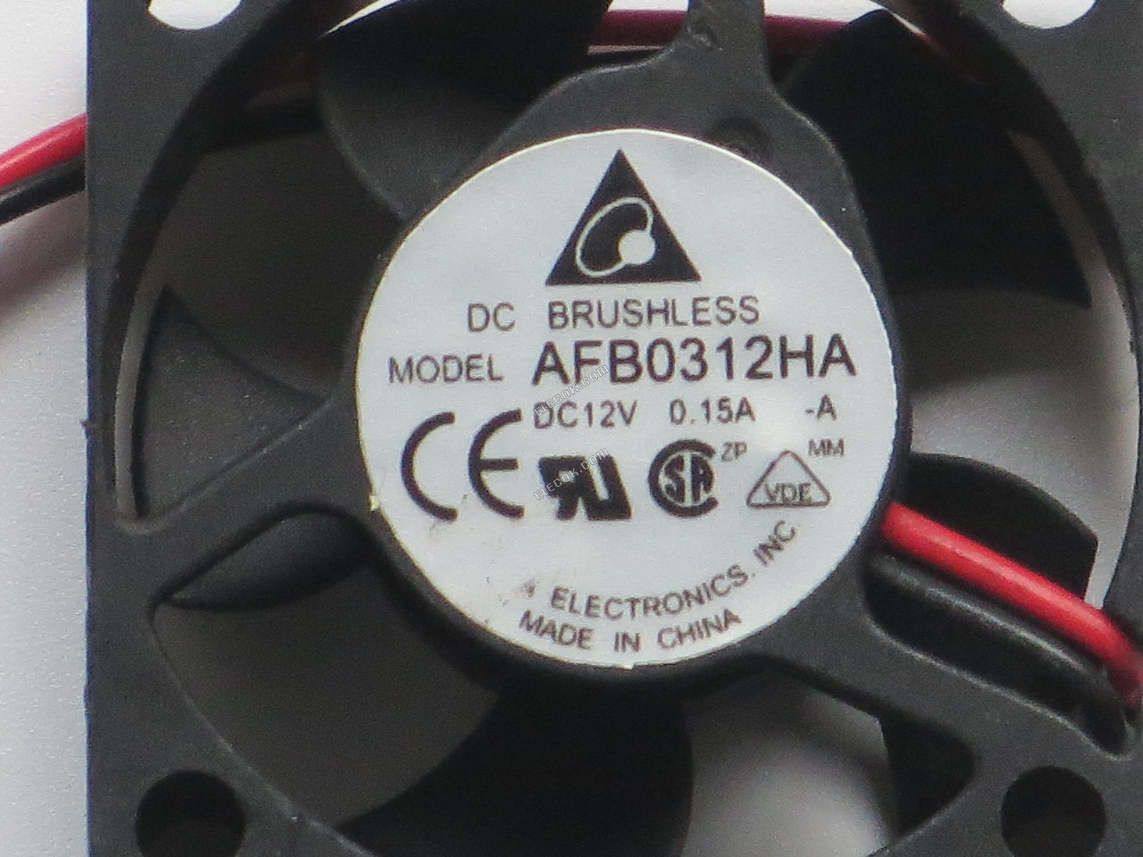 DELTA AFB0312HA-A 12V 0,15A 2 ledninger Køleventilator 