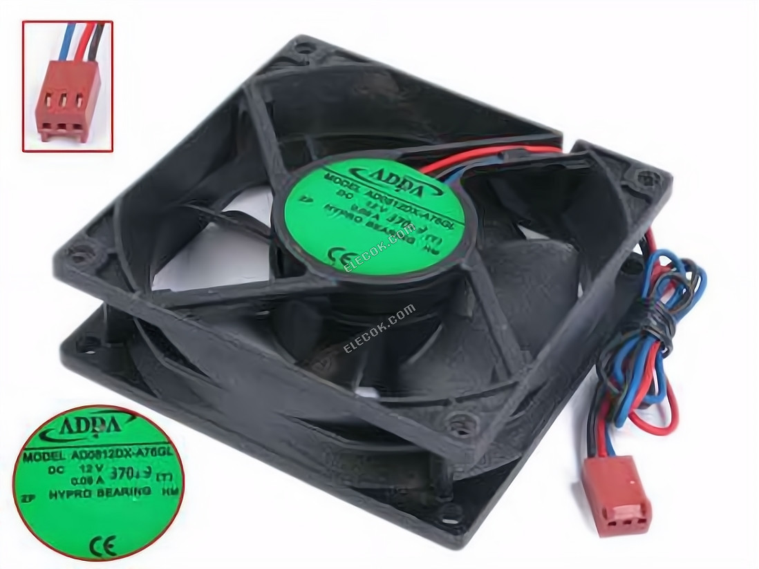 ADDA AD0812DX-A76GL 12V 0.09A 3wires Cooling Fan 