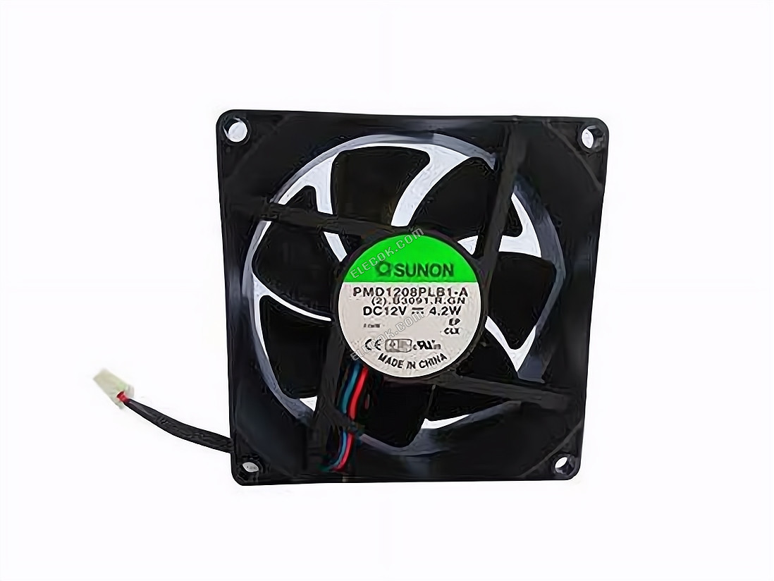 SUNON PMD1208PLB1-A Server - Square Fan 2 .B3091.R.GN, sq80x80x25mm, w30x3x3, DC 12V 4.2W 3-wire 