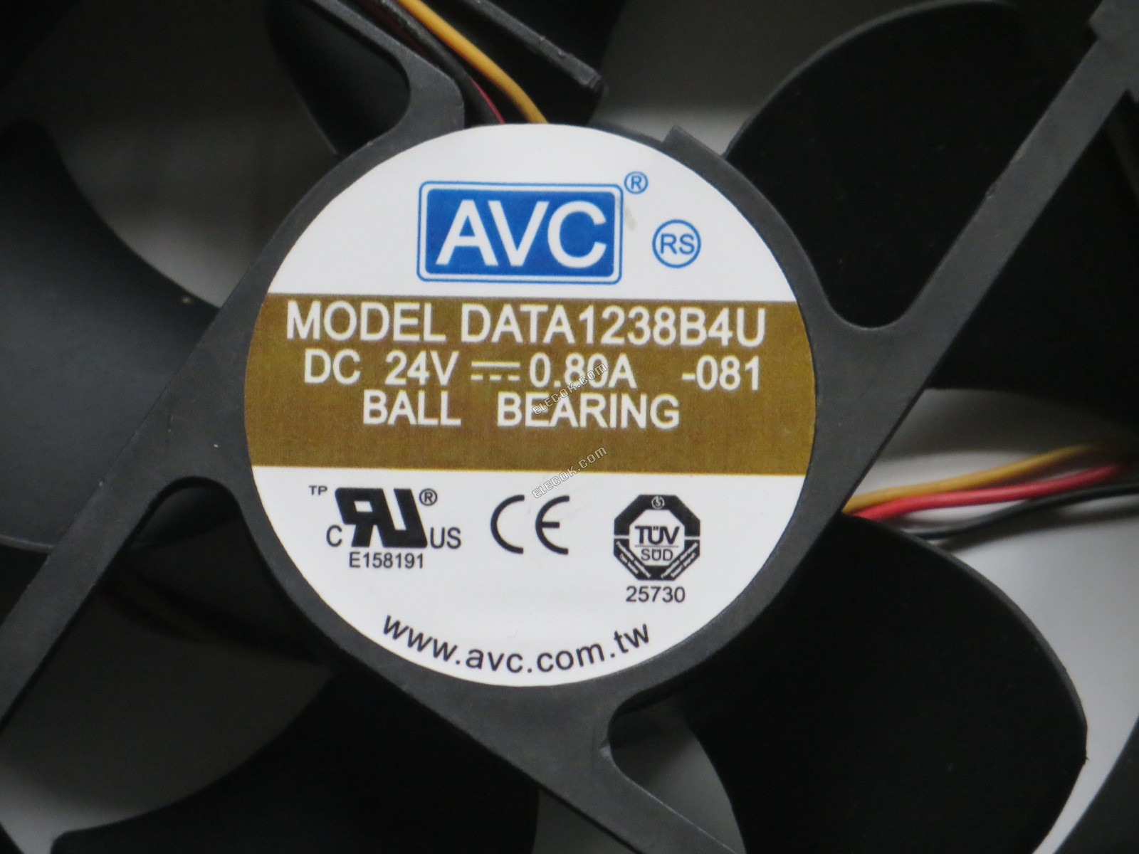 AVC DATA1238B4U 24V 0.8A Cooling Fan 3wires yellow line 