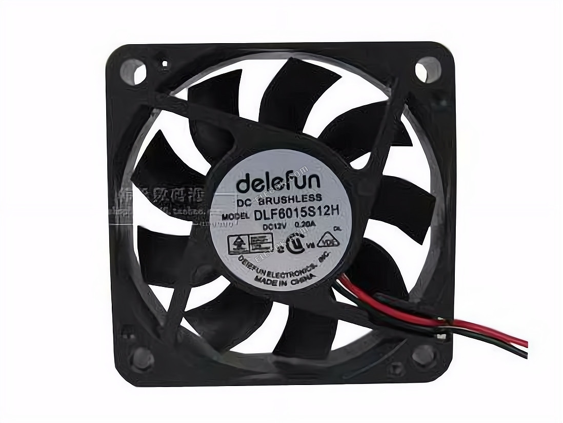 Delefun DLF6015S12H Server - Square Fan sq60x60x15, 2W, DC 12V 0.2A 2-wire 