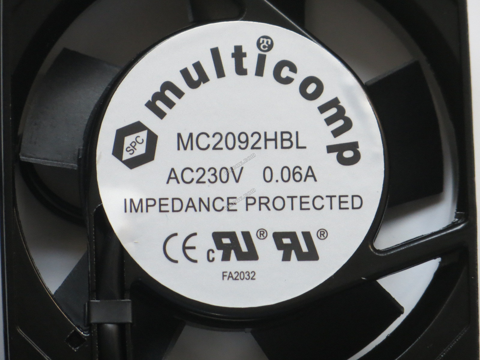 Multicomp MC2092HBL 230V 0.06A 2wires Cooling Fan 