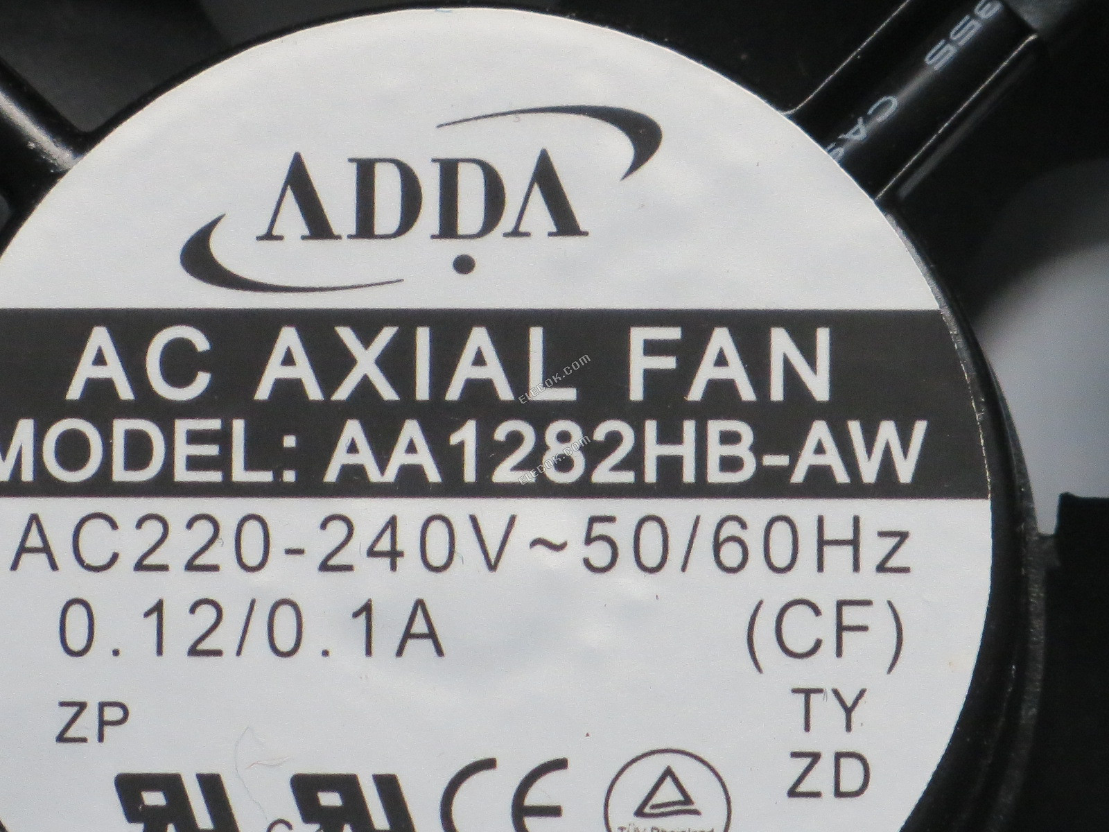 ADDA AA1282HB-AW 220/240V 0.12/0.1A 2wires Cooling Fan, refurbished 