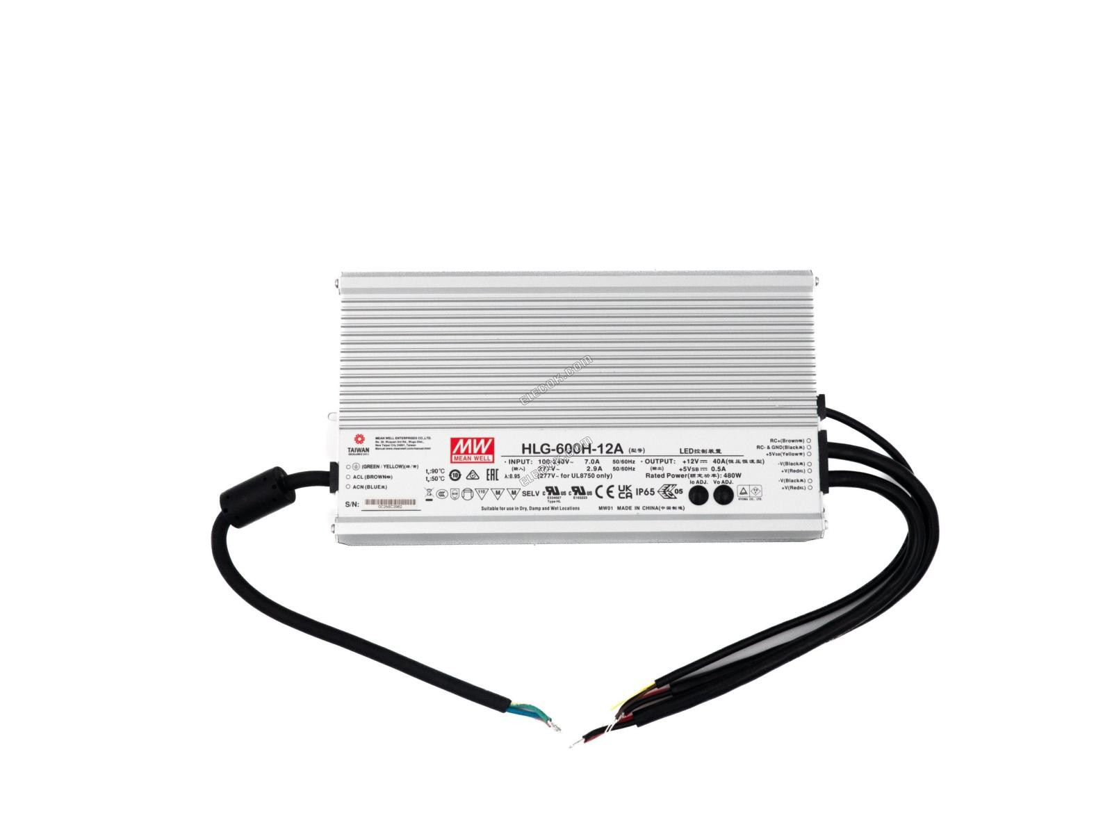 Mean Well HLG-600H-12A Virtalähde 480W 12V - Säädettävä 