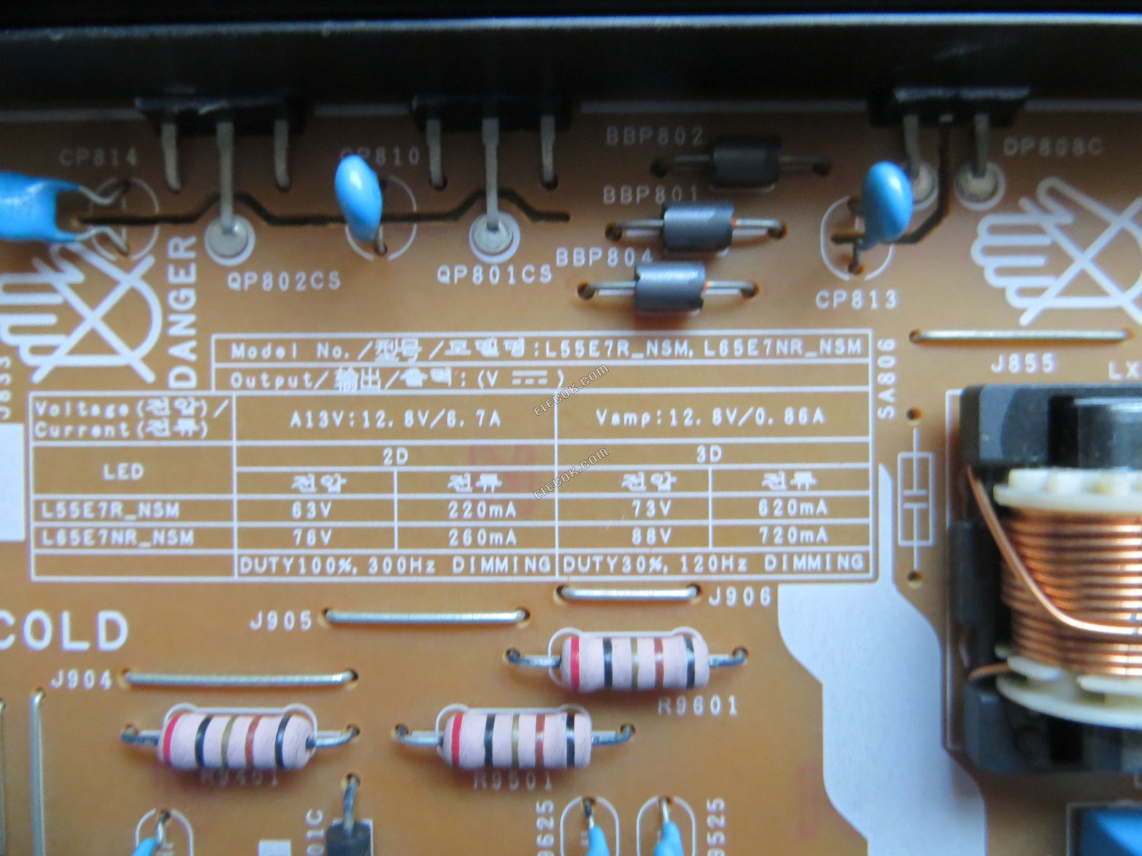Samsung BN44-00878E L65E7NR_NSM BN4400878E 전원 공급 장치 / LED 드라이버 보드 QN65Q65FNFXZA QN65Q6FNAFXZA, 중고 