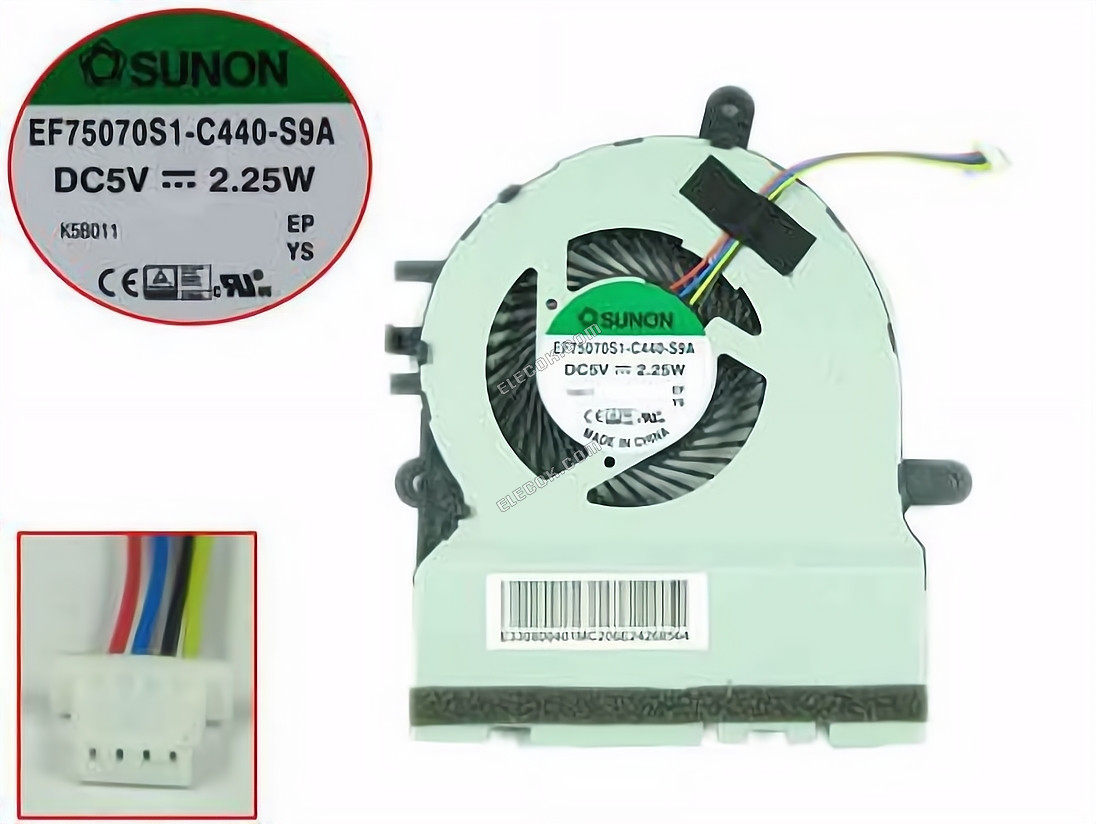 SUNON EF75070S1-C440-S9A Cooling Fan DC 5V 2.25W Bare Fan 4-wire 