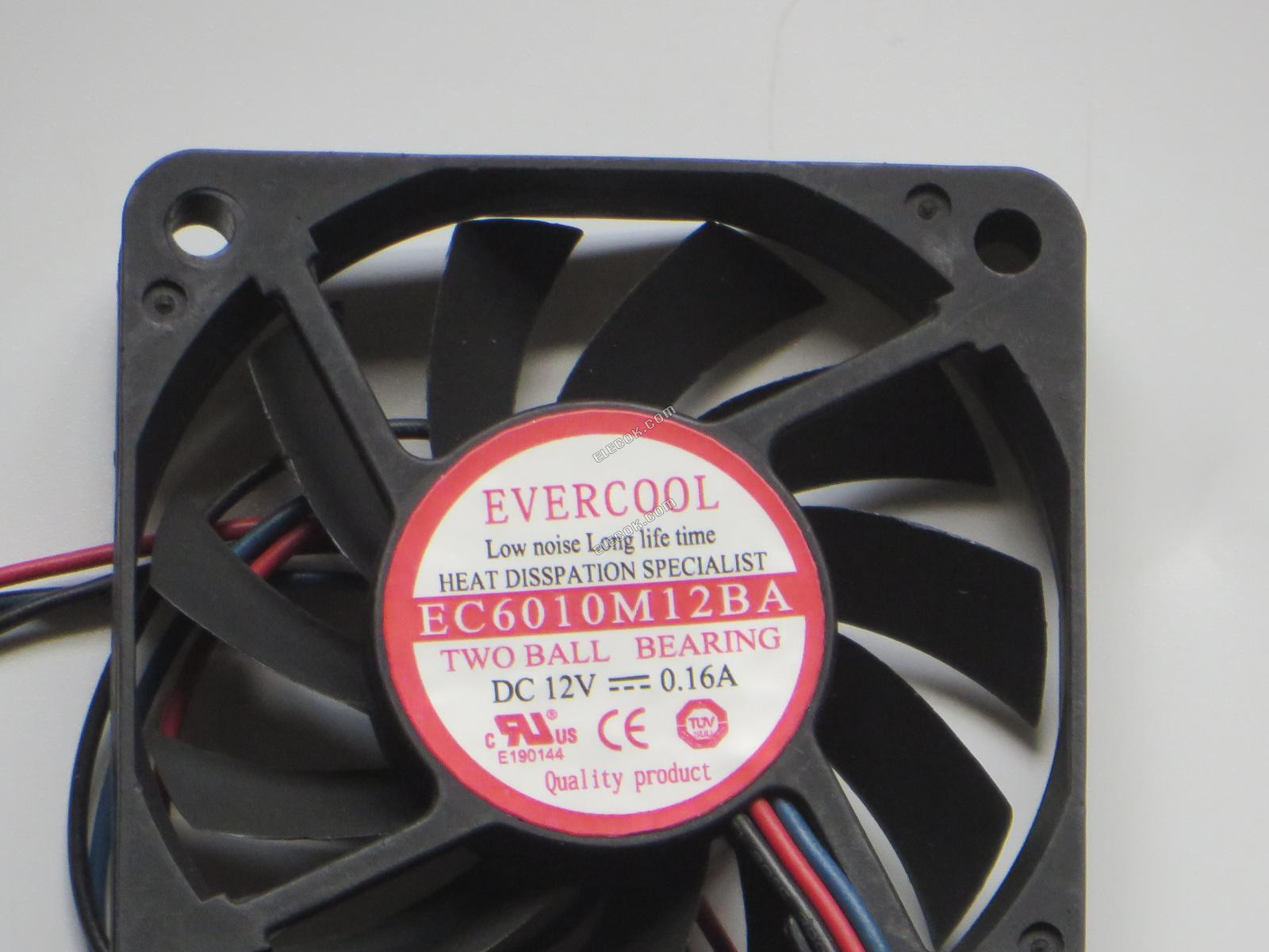 EVERCOOL EC6010M12BA 12V 0,16A 3 drähte Kühllüfter 