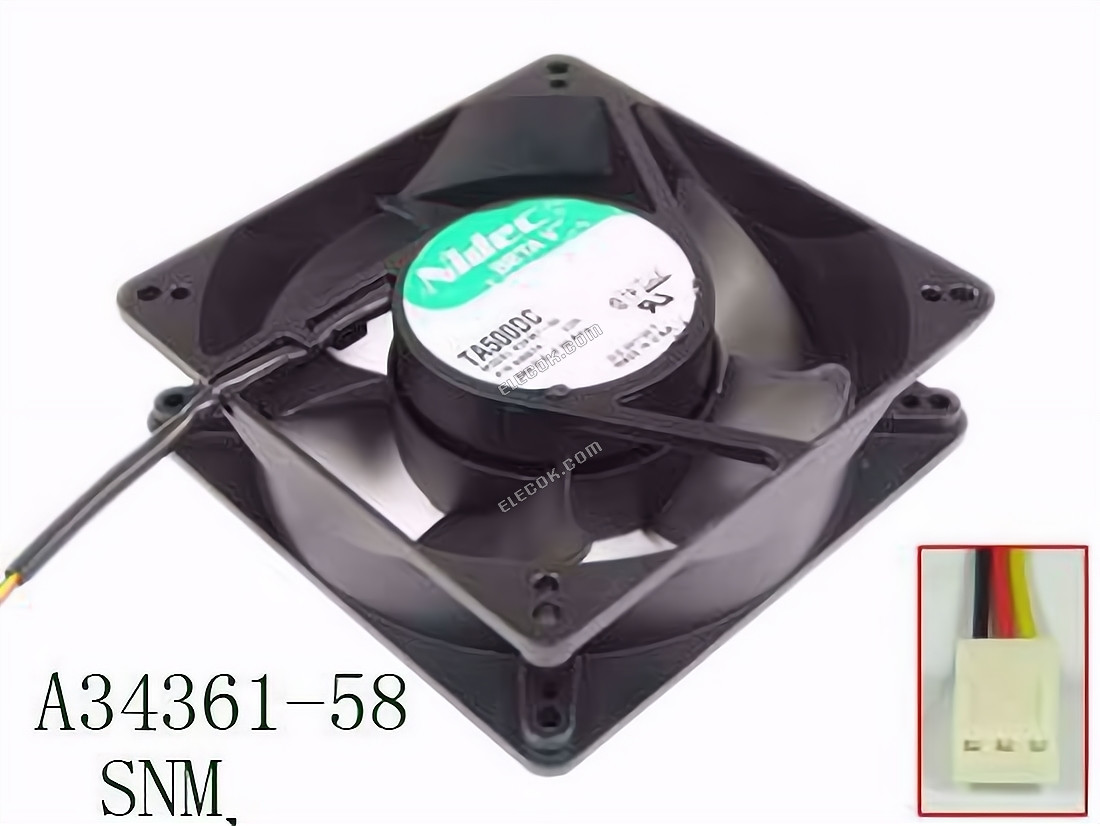 Nidec A34361-58 24V 0.50A 3wires cooling fan 