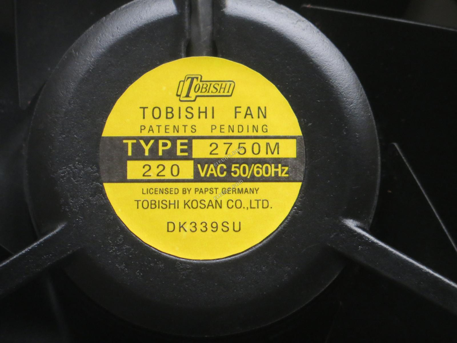 TOBISHI タイプ2750M 220V 50/60HZ 2線冷却ファン
