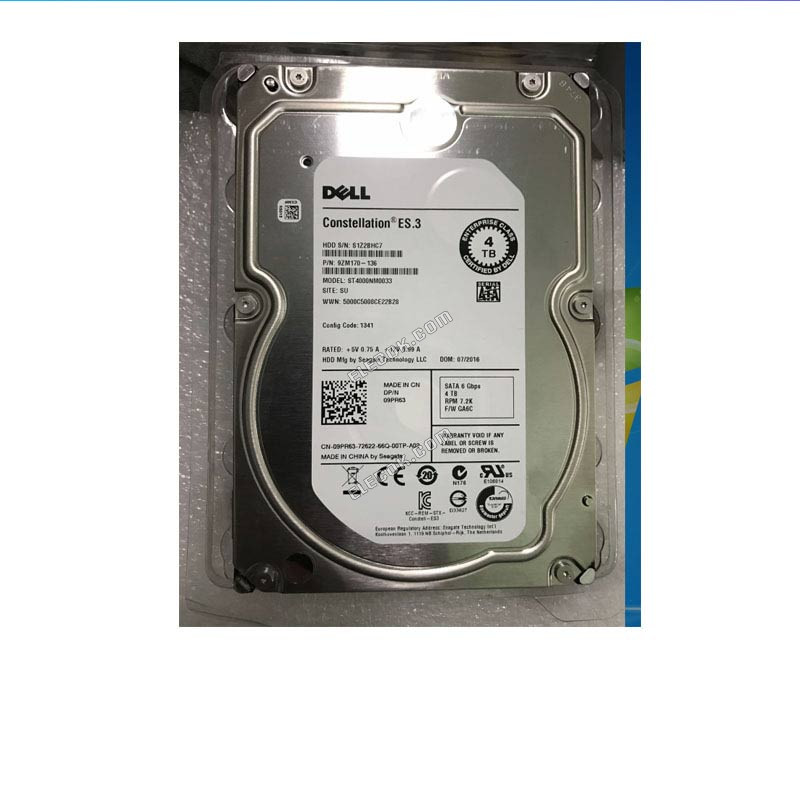 DELL 4T 3.5 inch SATA 128M ST4000NM0033 P/N 9ZM170-136 hard disk,used