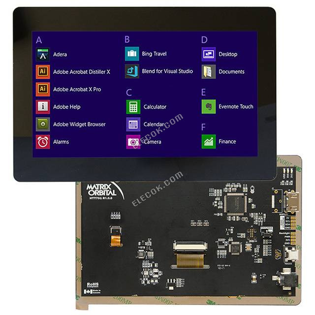 HTT70G-TPC-BLM-B0-H5-CH-VPT Matrix Orbital HDMIHEADER BEZEL BILDSCHIRMHINTERGRUNDBELEUCHTUNG TOUCH-GLAS anzeige panel 7" 