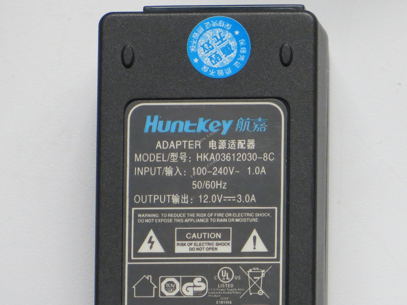 Huntkey HKA03612030-8C Adattatore AC 5V-12V 12V 3.0A, Barrel 5,5/2.5mm, 2-Prong 