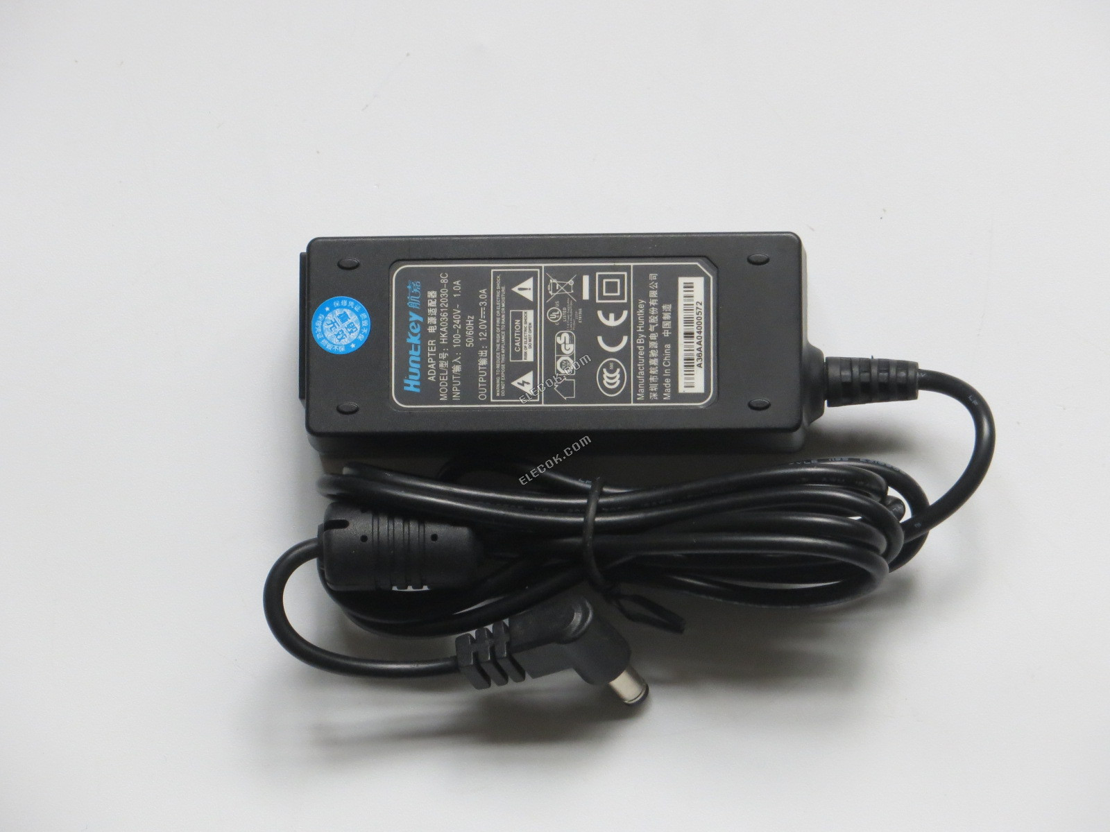 Huntkey HKA03612030-8C Adattatore AC 5V-12V 12V 3.0A, Barrel 5,5/2.5mm, 2-Prong 