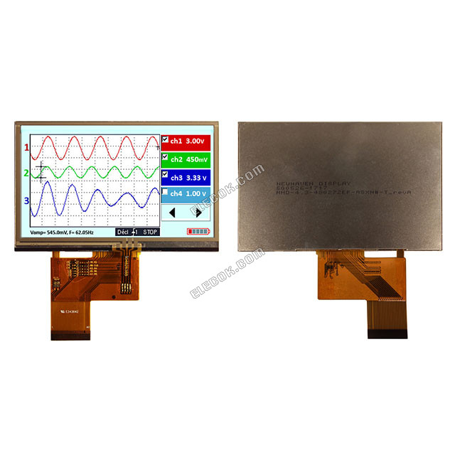 NHD-4.3-480272EF-ASXN#-T Newhaven Display TFT Displays & Accessories 4.3" LCD TFT w/ Rstv Sunlight Readable