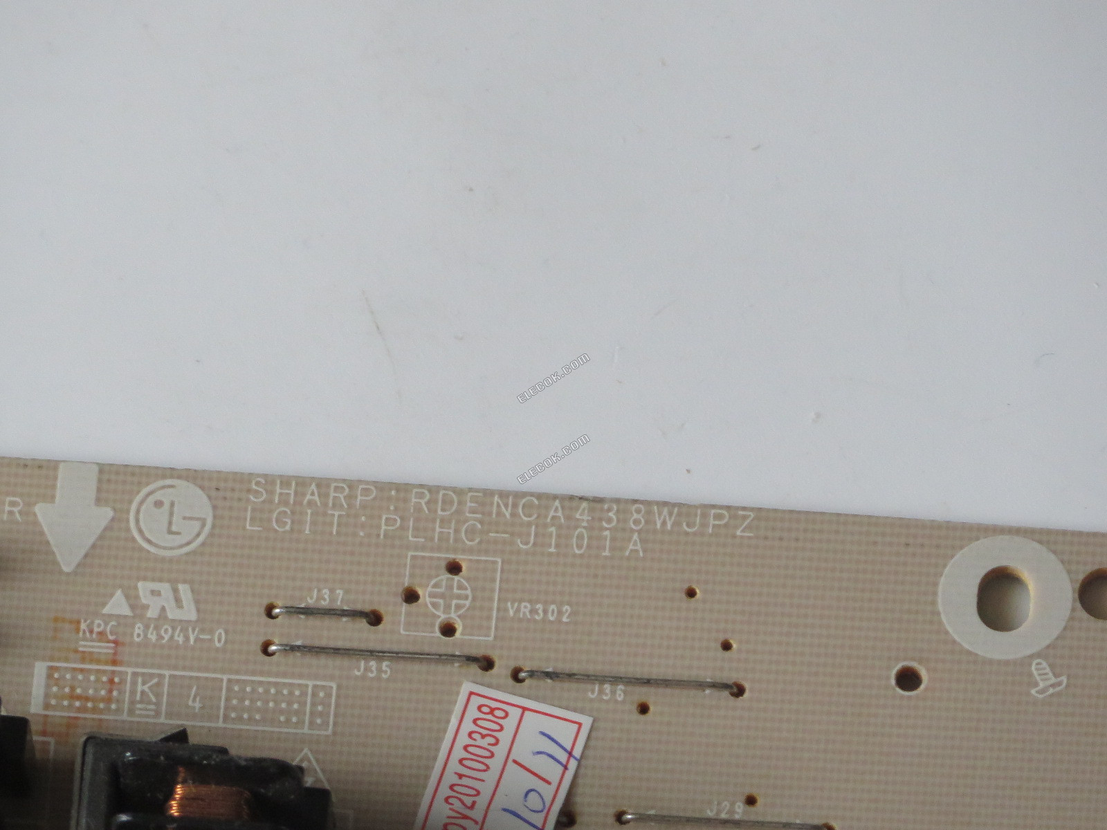 Sharp RDENCA438WJPZ PLHC-J101A 3PCGC10031A-R Power Supply Board, used 