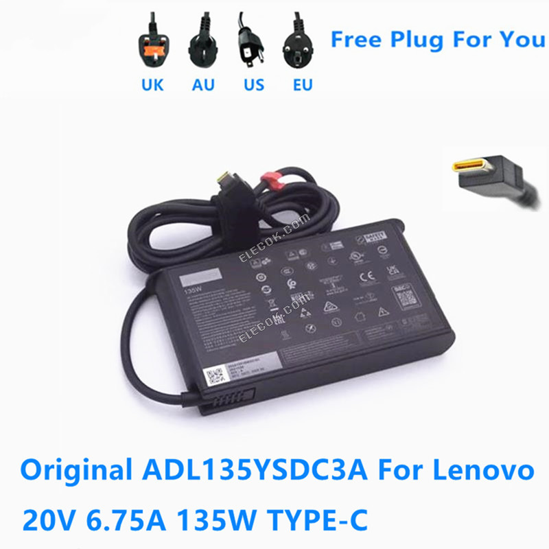 ADL135YSDC3A 20V 6.75A 135W TYPE-C USB-C ADL135YSCC3A ADL135YSLC3A AC Adapter 용도 Lenovo ThinkPad 노트북 전원 공급 장치 Charger 