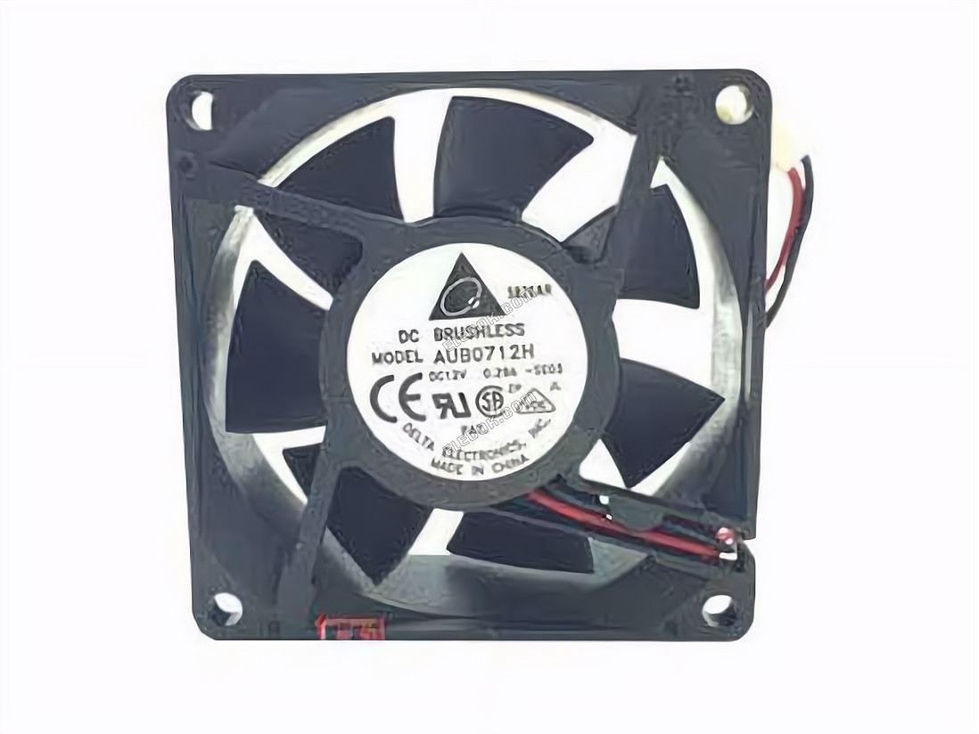Delta Electronics AUB0712H Server - Square Fan SE03, sq70x70x25mm, 40x2wx2p, DC 12V 0.29A 2-wire 