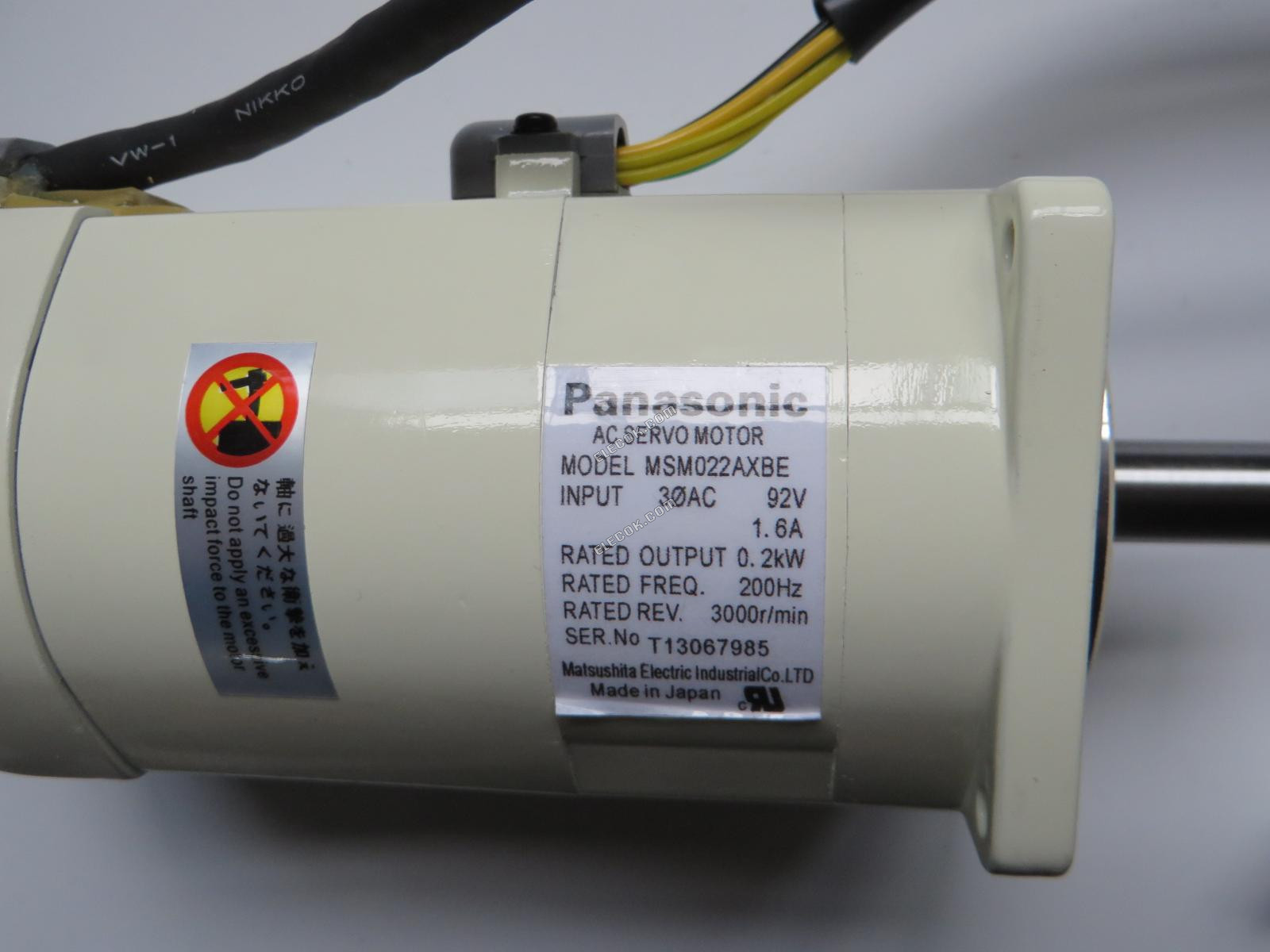 Panasonic MSM022AXBE AC Servomoteur 0,2 kW 92 V 3000 TR/MIN 1,6 A 200 Hz, reconditionné 