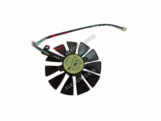 Everflow T129215BU 서버 - Frameless / GPU 팬 DC 12V 0.50A, W100x4x8, 검정 4선 