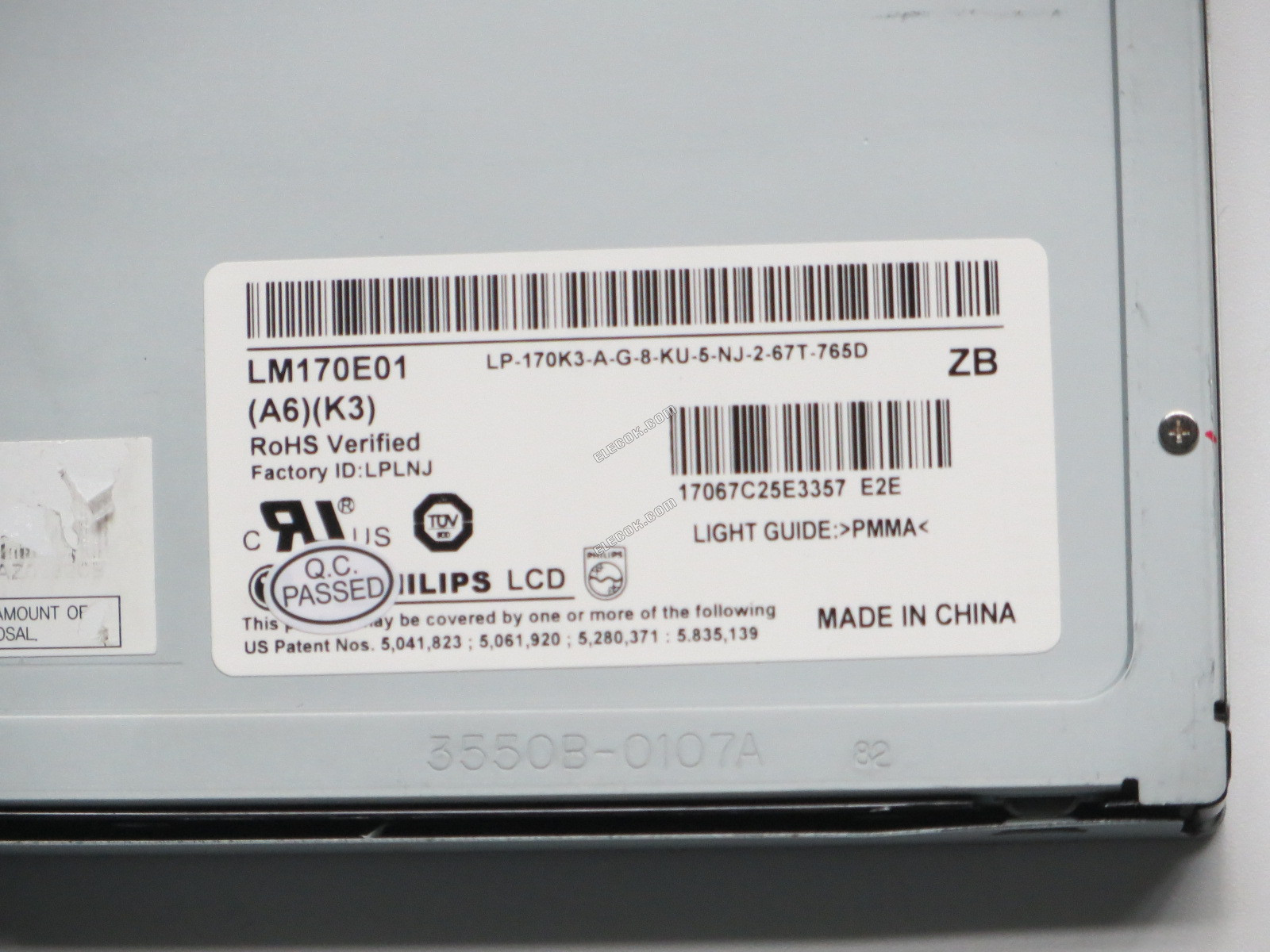 LM170E01-A6K3 LG.Philips LCD 17.0" a-Si TFT-LCD Panel usado 