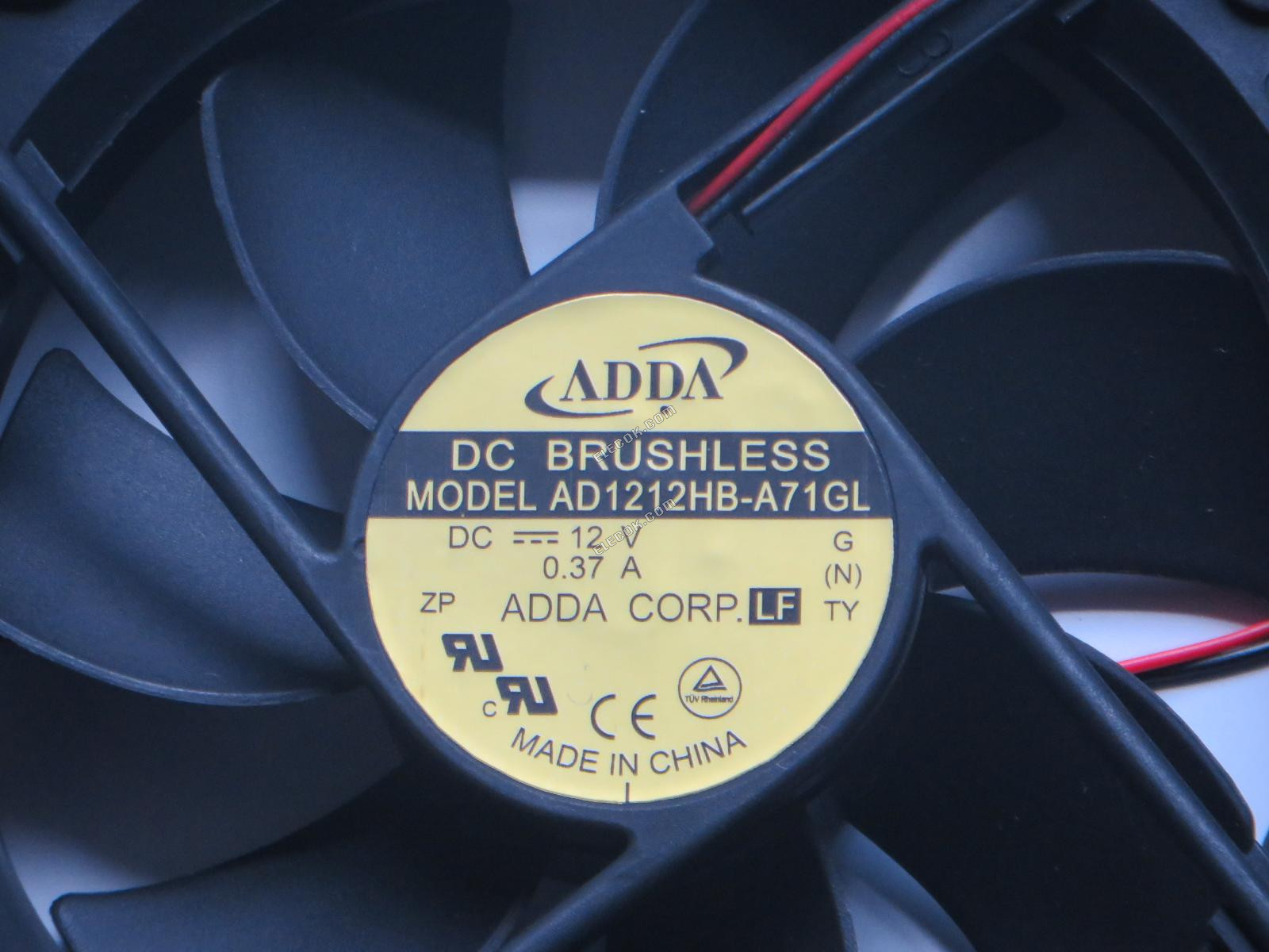 ADDA AD1212HB-A71GL-LF 12V 0.37A 2wires Fan with white 2p plug 