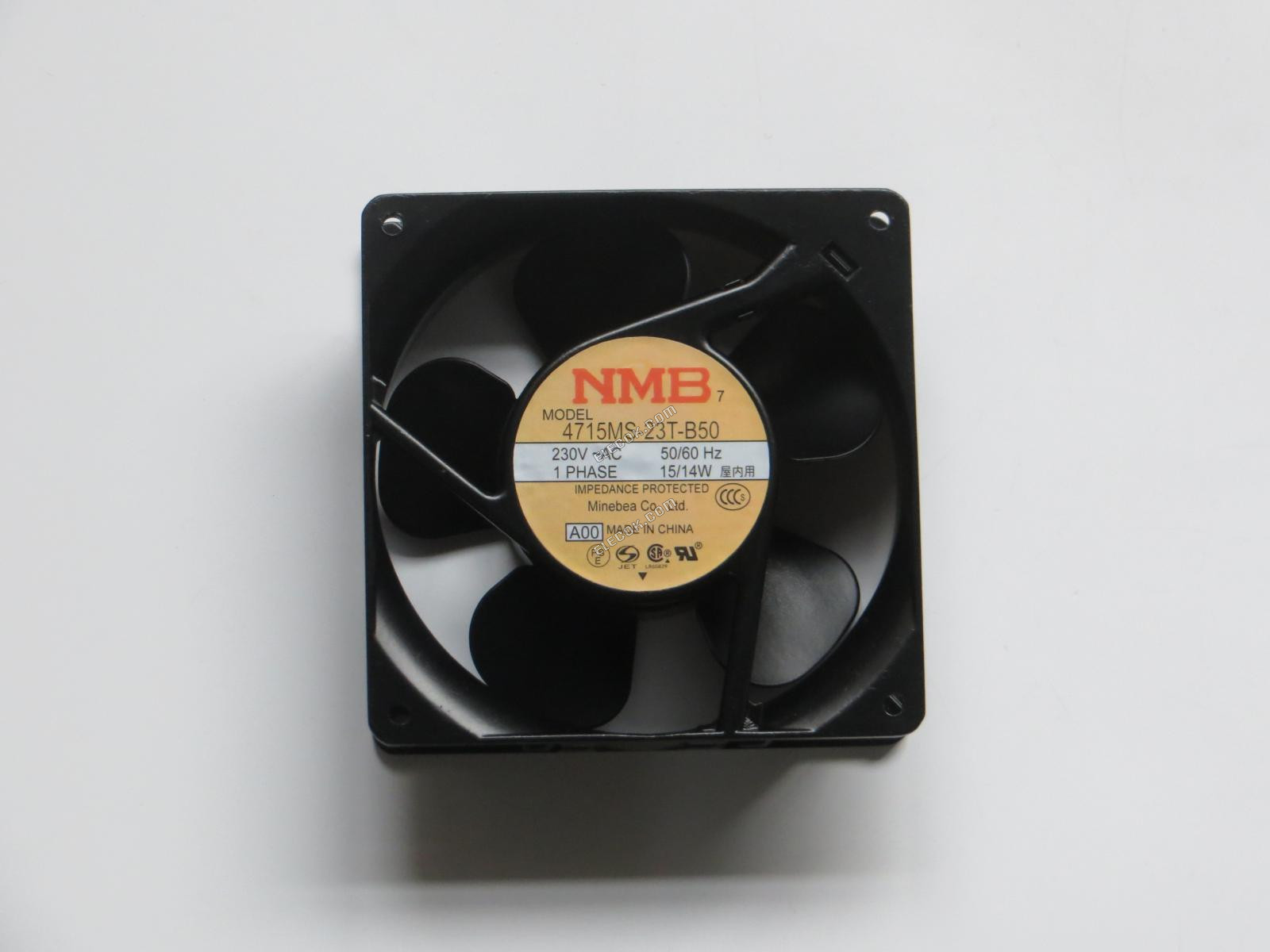 NMB 12cm12038 4715MS-23T-B50 230V 50/60Hz 15/14W 2 ピンAC 冷却ファン, 改装済み
