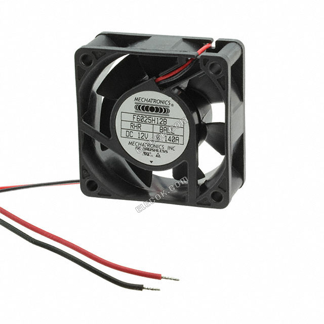 F6025H12B-RHR Mechatronics LüFTER AXIAL 60X25MM 12VDC 2 Draht Anschlussleitungen 