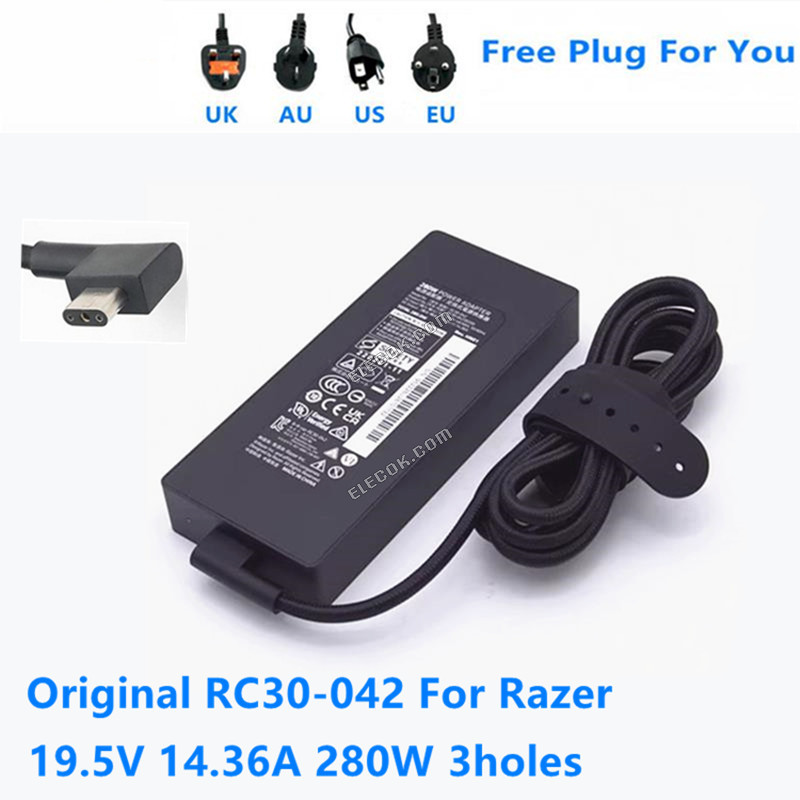 RC30-042 RC30-042302 19.5V 14.36A 280W 3holes RC30-04230200 AC Power Adapter For Razer Laptop Power Supply Charger 