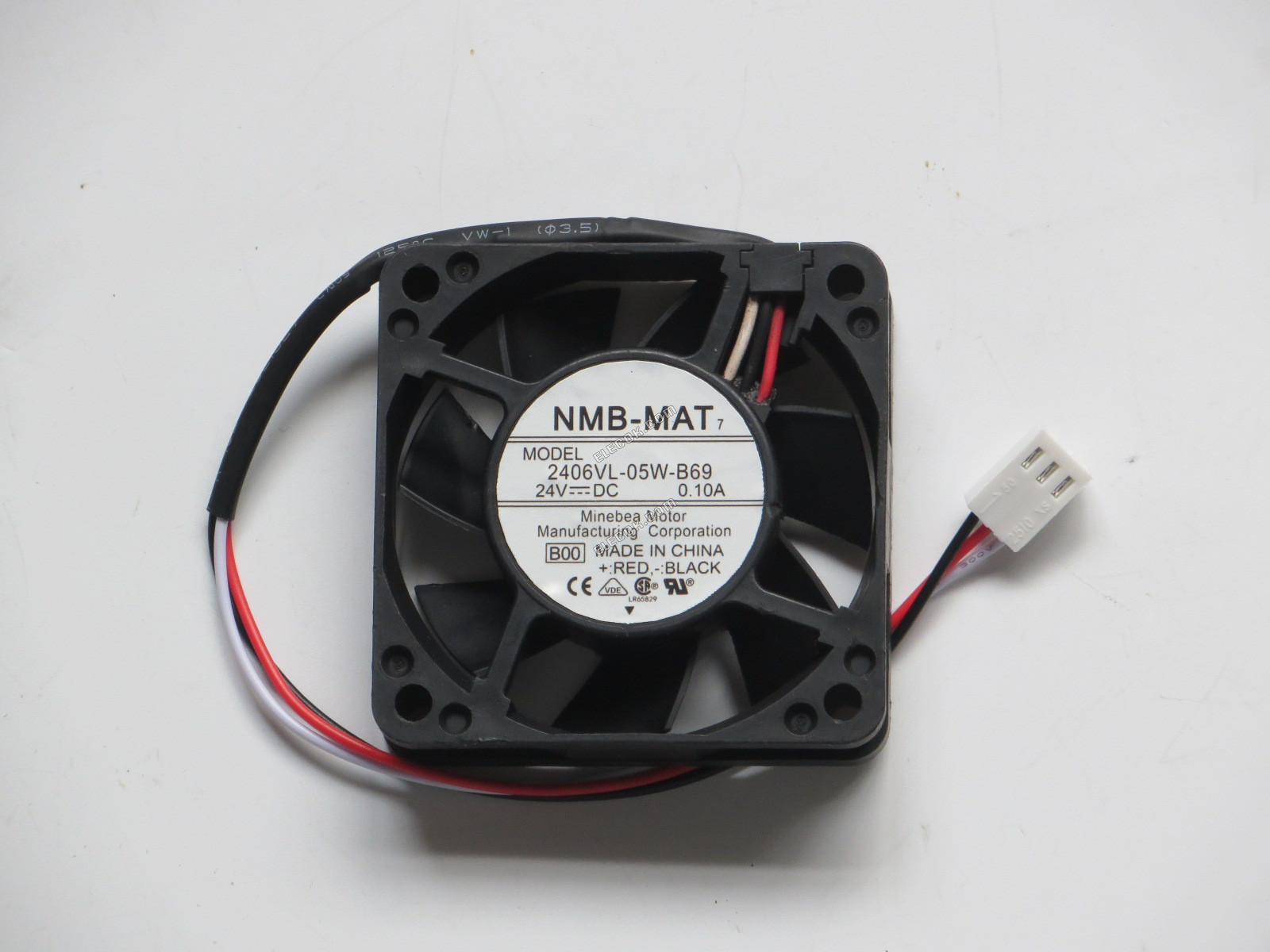 NMB Technologies 2406VL-05W-B69-B00 24V 0.10A 3wires Cooling Fan Without Bracket 
