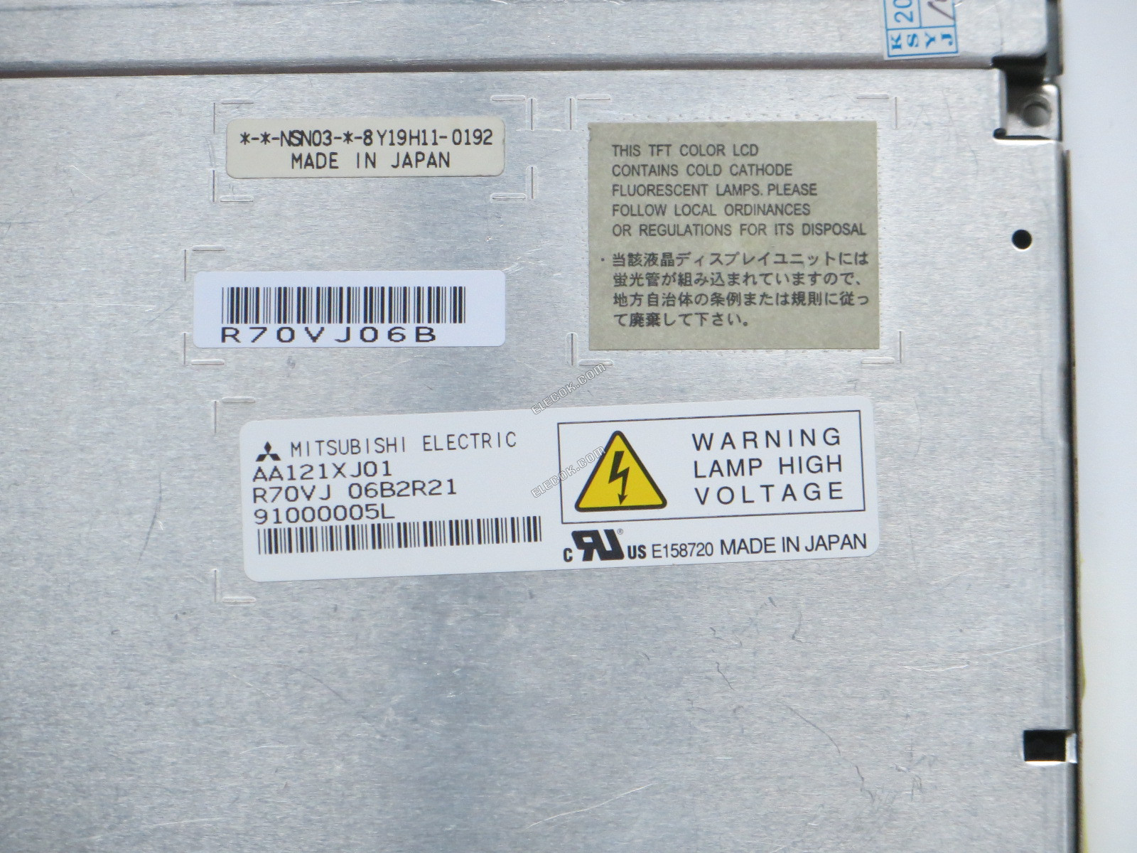 AA121XJ01 Mitsubishi 12.1" A-si TFT-LCD Panel used without touch screen 