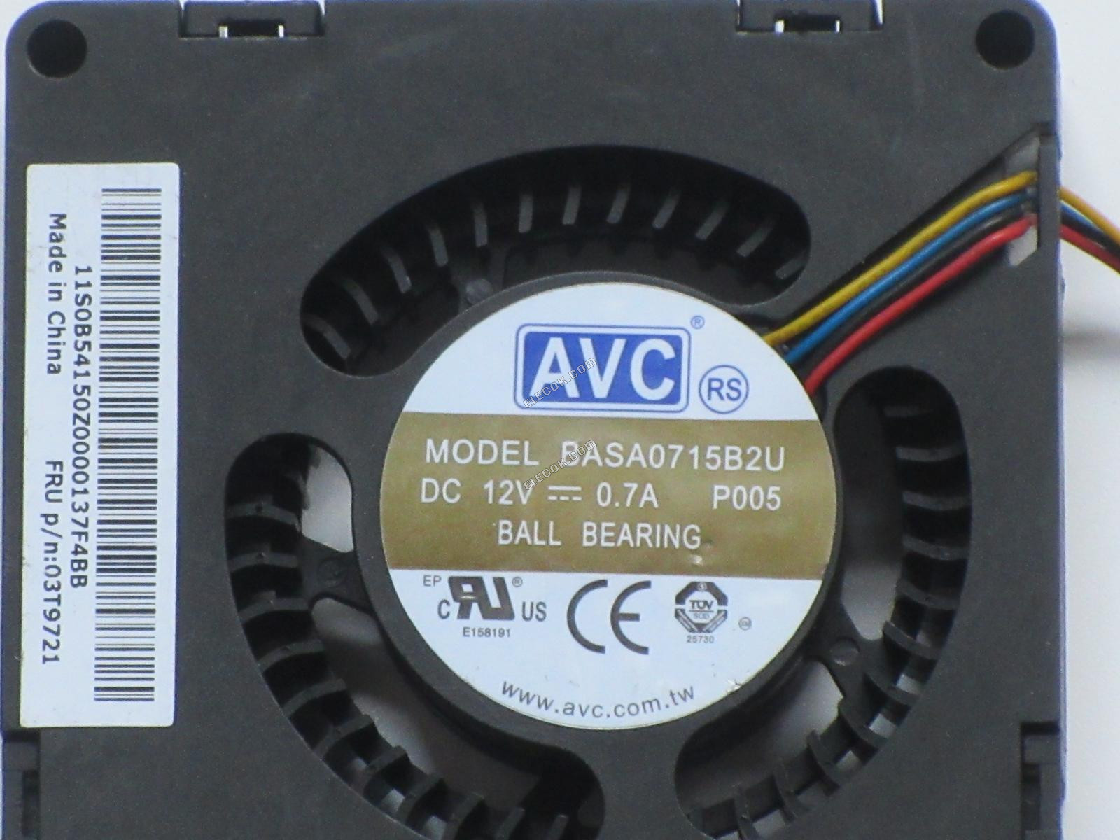 AVC BASA0715B2U 12V 0,7A 4 przewody wentylator chłodzący 