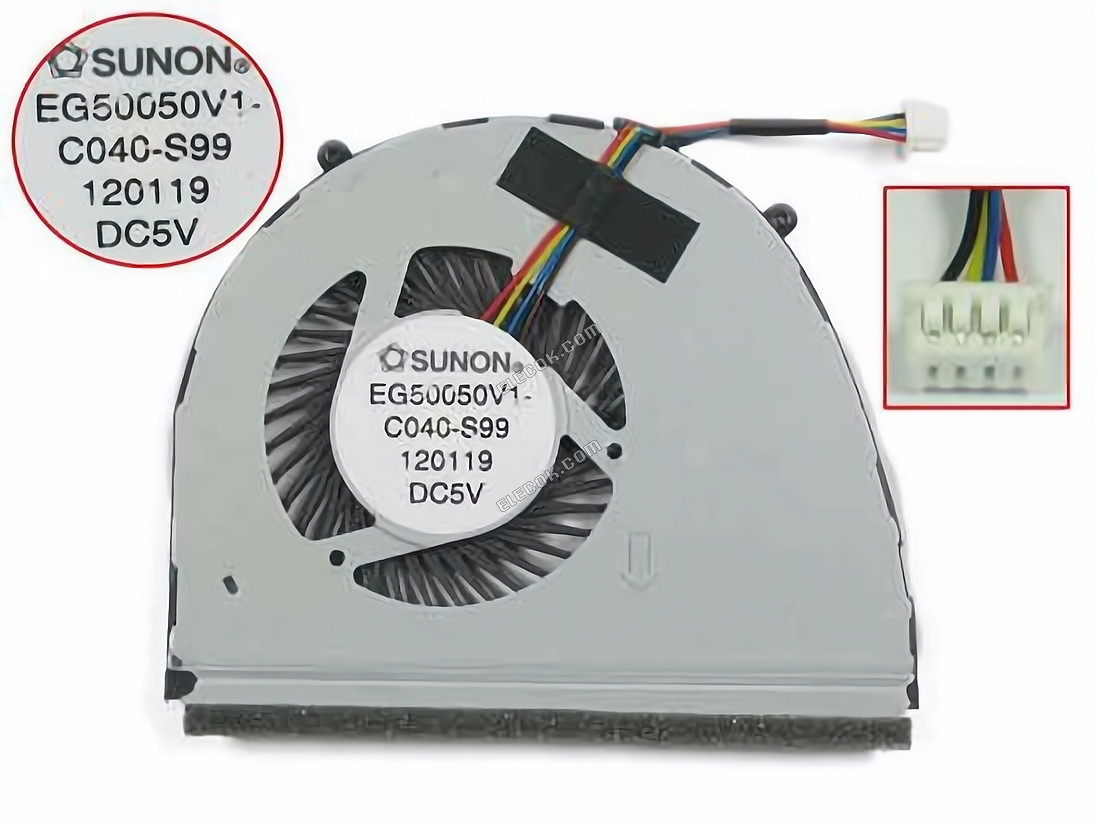SUNON EG50050V1-C040-S99 Kylfläkt w20x4x4, 5V, Bare fläkt 4 kablar 