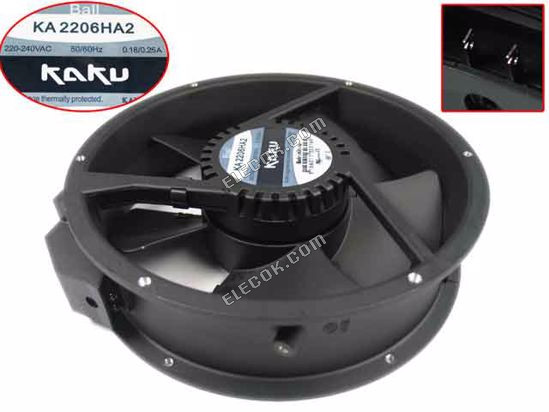 KAKU KA2206HA2-2 200/240V 0,18/0,25A Koelventilator 