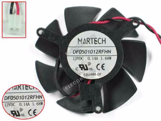 MARTECH DF0501012RFHN 서버 - Frameless / GPU 팬 12V 0.14A, dia46, ctc39, w60x2x2 2선 