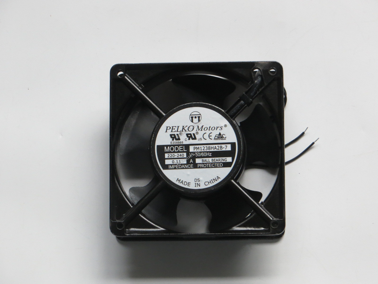 PELKO Motors PM1238HA2B-7 220/240V 0.11A 2wires Cooling Fan, substitute 