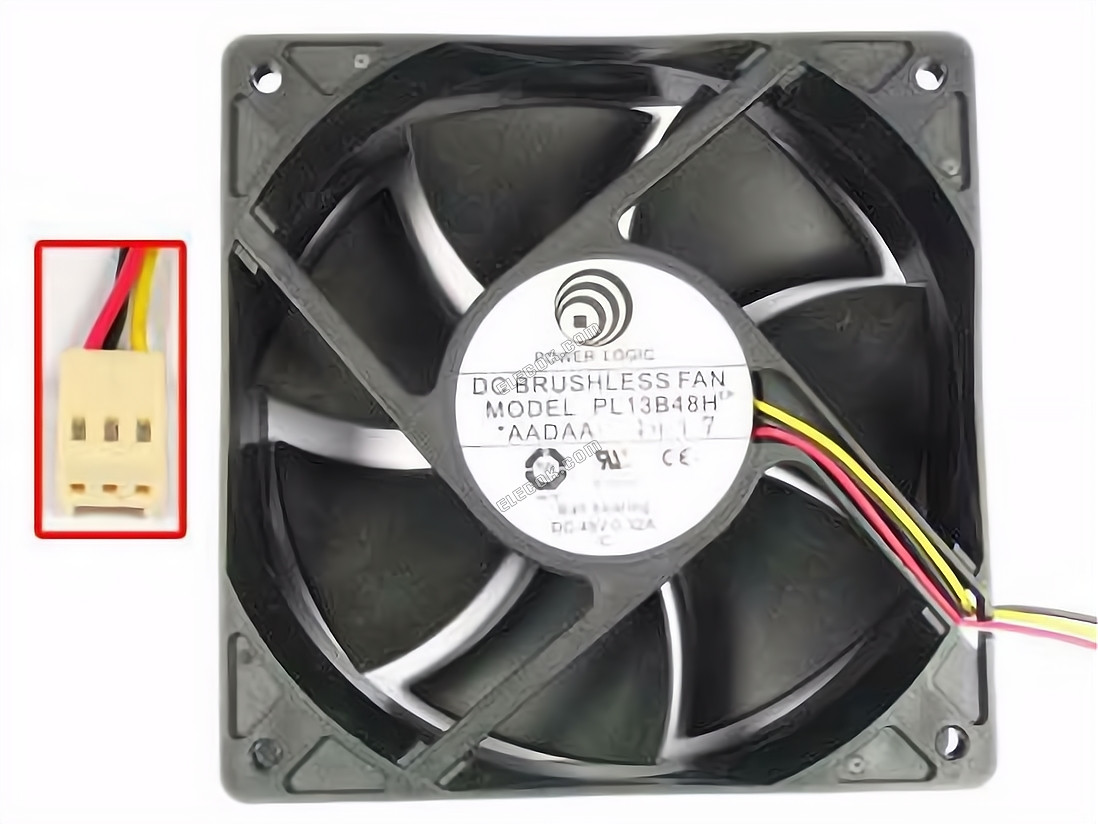 Power Logic PL13B48H 48V 0.32A 3wires Cooling Fan 