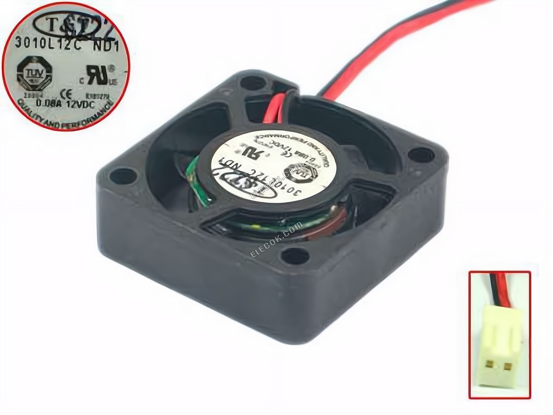 T&amp;t 3010L12C 12V 0.08A 2wires Cooling Fan 