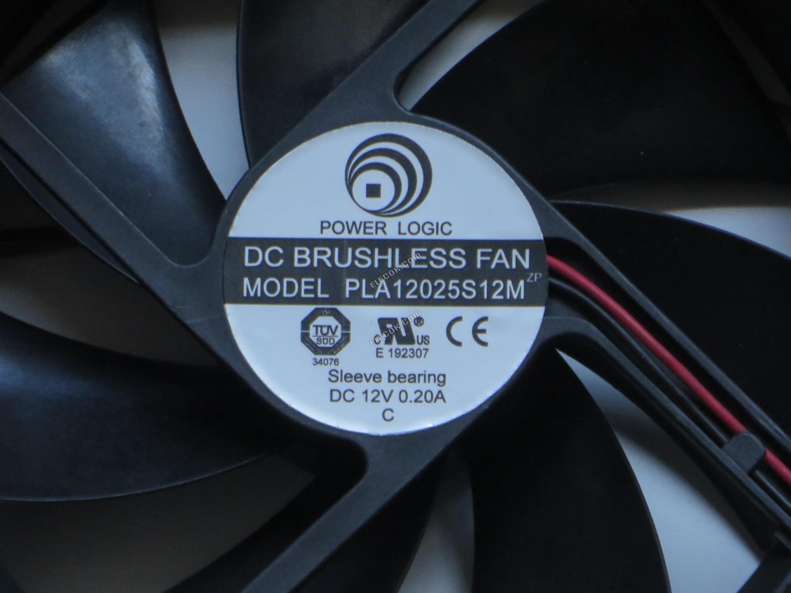 POWER LOGIC PLA12025S12M 12V 0.20A 2wires cooling fan 